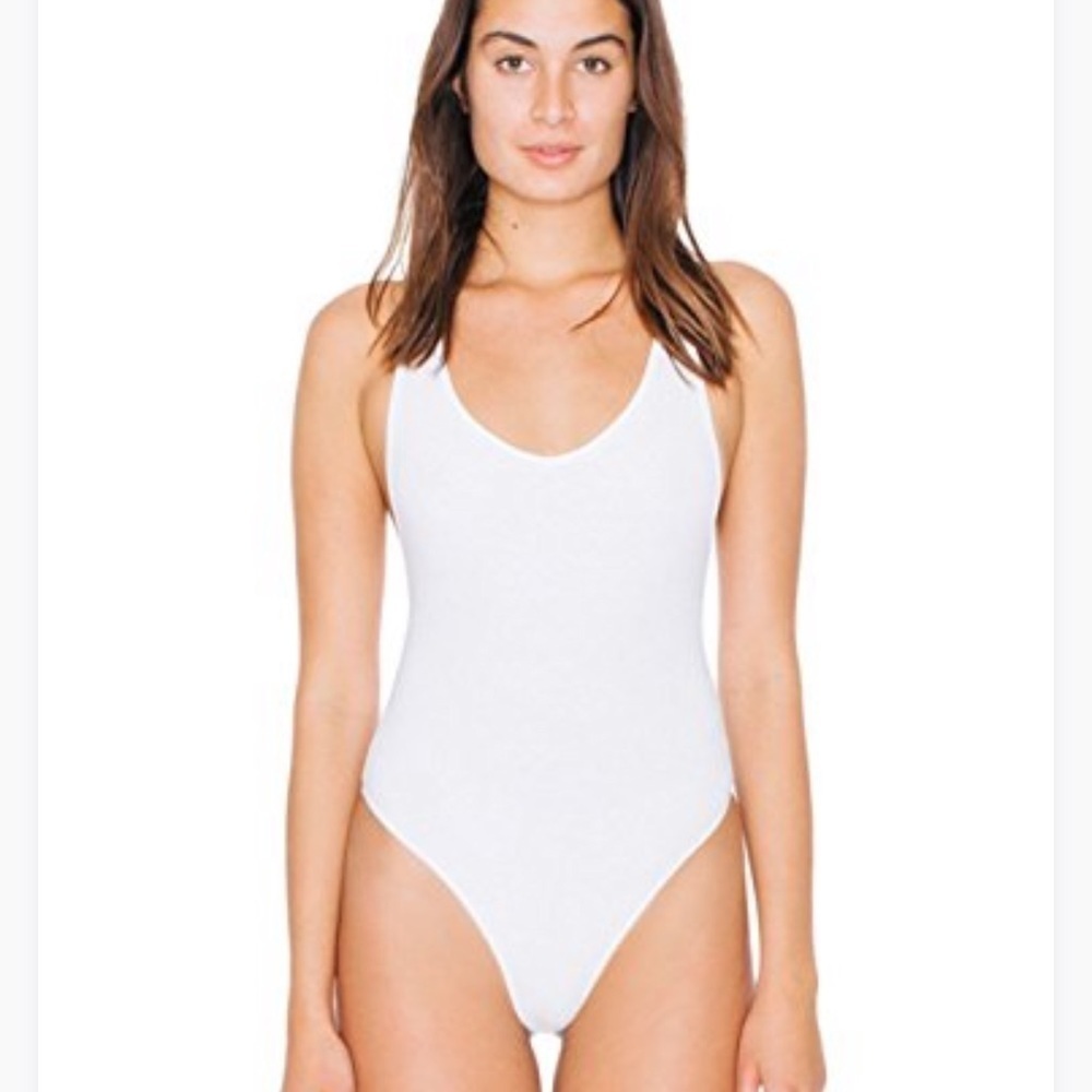 American Apparel Cotton Spandex Thong Bodysuit